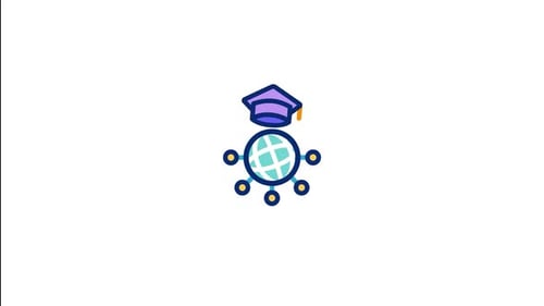 Animiertes Symbol für globales Lernen