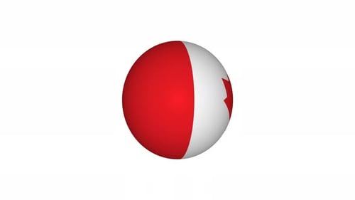 3D Rotating Canadian Flag Sphere Animation