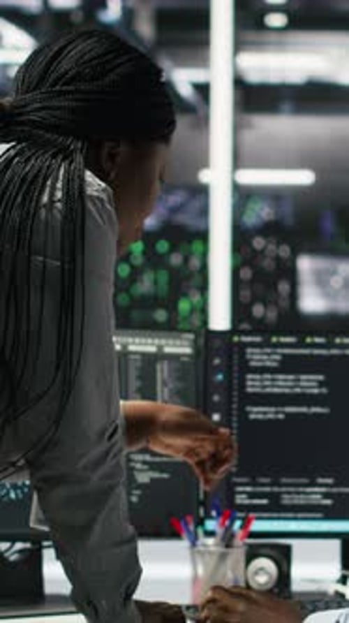 Vertical Video Manager Supervising Data Center Engineer Using AI Neural Network Models