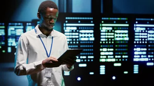 Serviceman in Server Hub