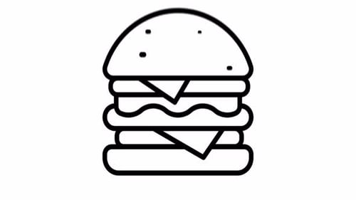 Fast Food Flat Icon Animation With Seamless Loop and Alpha