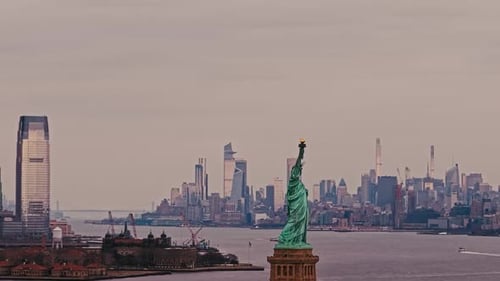 Liberty Statue Above New York City Liberty Monument Statue of Liberty in New York City New York City