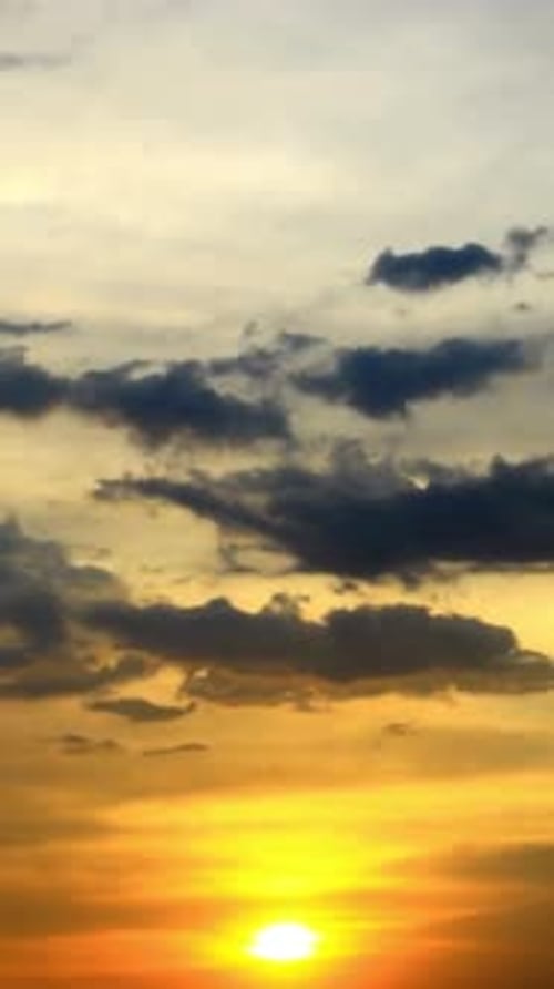 Golden Sunset Time Lapse with Moving Clouds