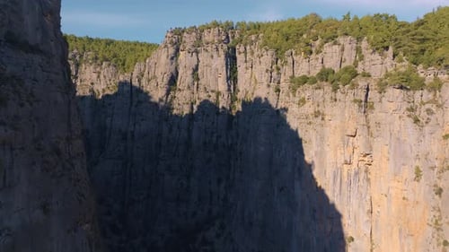 Drone Footage of a Deep Canyon