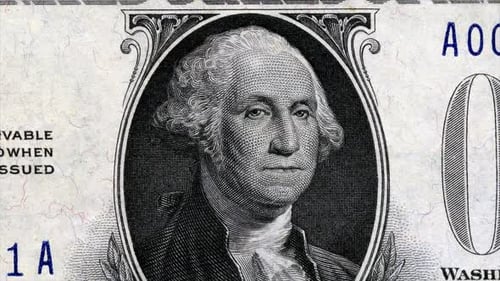 George Washigton Portrait in One Dollar Bill