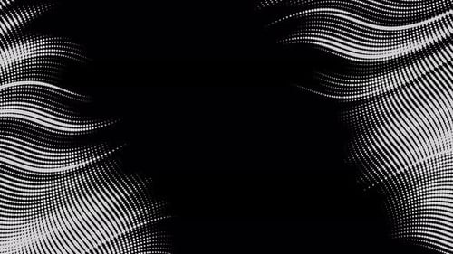 Abstract Wavy Halftone Fluid Motion Background with Place for Text in Center Scratched Pop Art Wavy