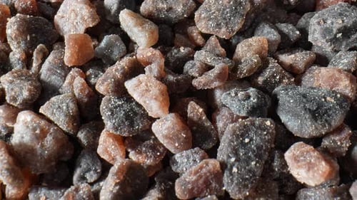 Close-up of Black Salt Crystals