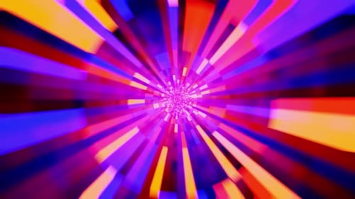 Space Tunnel Orange Blue Red And Black Tube Vj Loop Background