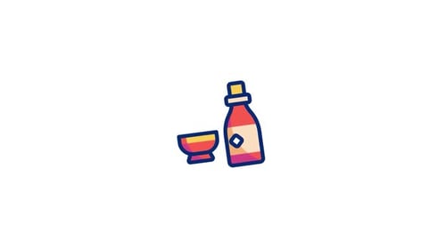 Animated Bottle and Steaming Bowl Icon