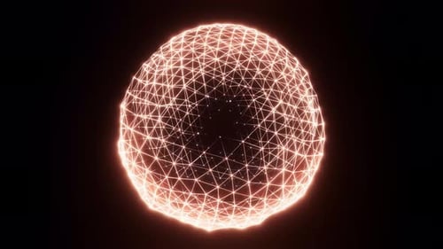 Abstract Digital Network Sphere Animation Glowing Loop