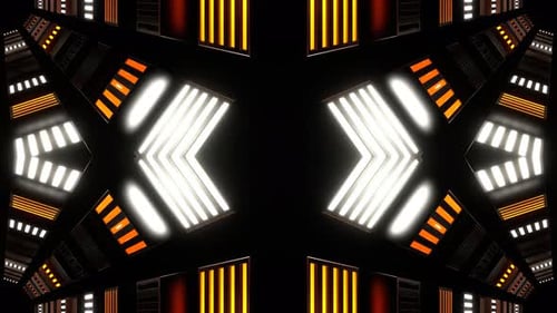 Orange And White Reverse Slowed Strobe Kaleidoscope Background Vj Loop In 4K