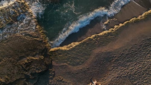 Aerial View of a Sunny Sunset on the Mediterranean Coast
