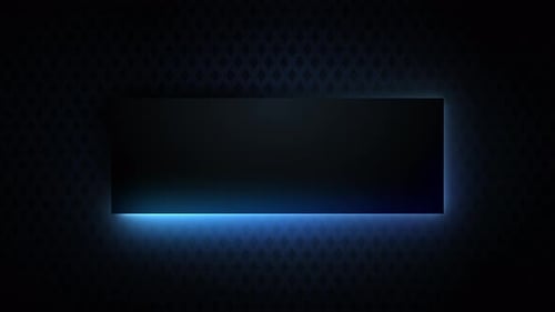 Moldura retangular de néon com efeito brilhante em um fundo abstrato de luxo escuro, Banner vazio e brilhante
