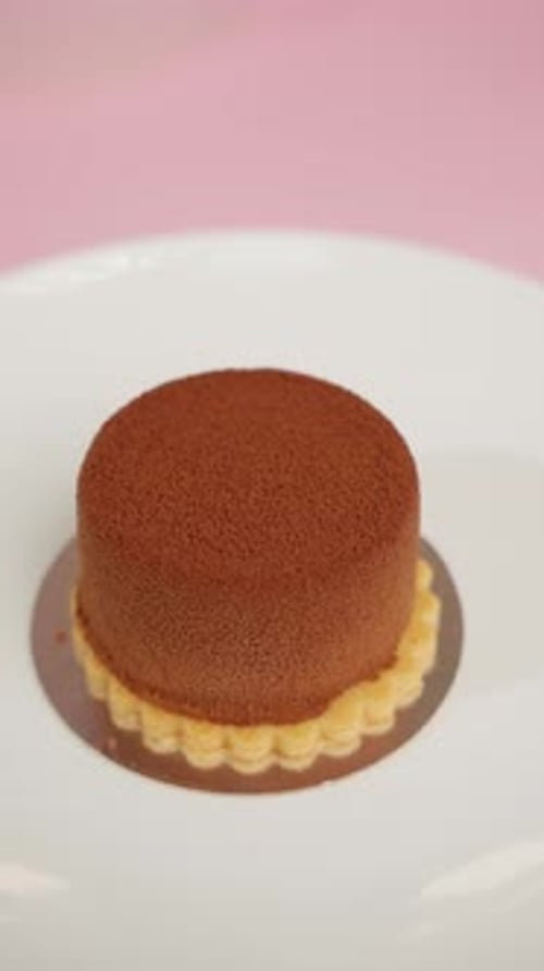 Close Up of Delicious Chocolate Cake on Plate