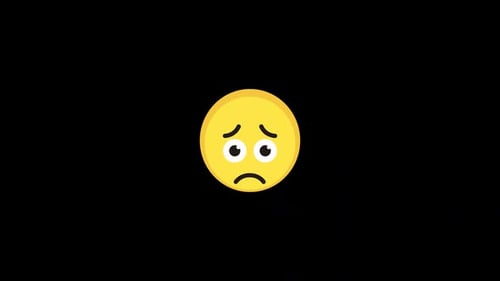 Flat Design Sad Emoji Reveal Animation