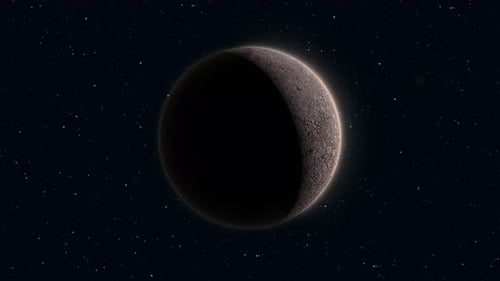 Abstract looped spinning planet stone round sphere in space