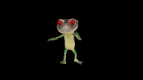 Toon Humanoid Frog Injured Walk