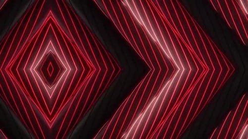 Abstract Neon Glowing Red Diamond Pattern Background Animation
