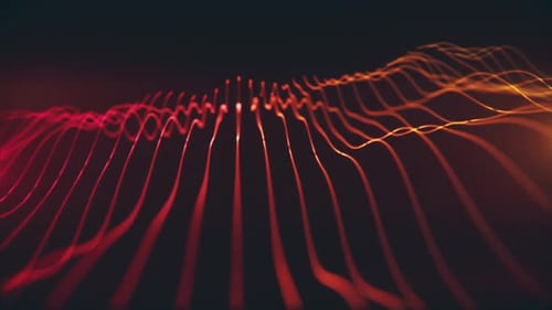 Abstract Glowing Wavy Lines Fluid Background