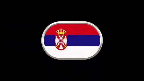 Rotating 3D Serbian Flag Badge