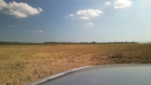 Wheat field aerial view in Ukraine