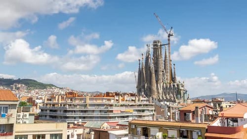 Sagrada Familia Cathedral in Barcelona From a Unique High Vantage Point