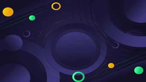 Animated Abstract Geometric Background with Smooth Lines and Circles