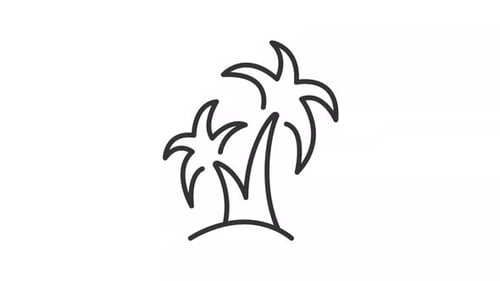 Icono de línea de palmera animado