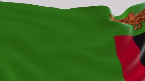 Realistic Waving Flag of Zambia Loop