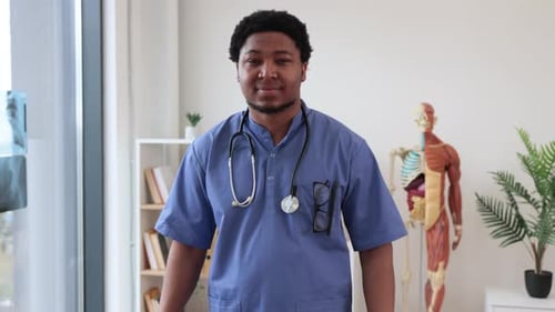 Confident Medical Professional Smiling in Office