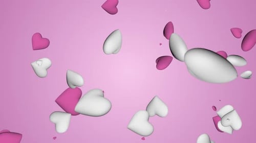 3D Heart Flying Valentines Day Background Loop V3