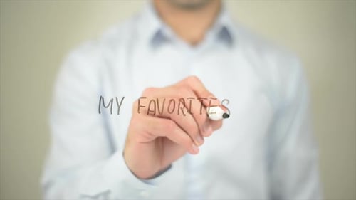 Writing My Favorites on Clear Surface