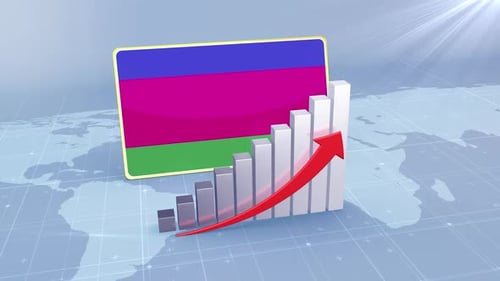 Kuban Peoples Republic Economic Growth Bar Chart Graph Rising Red Arrow
