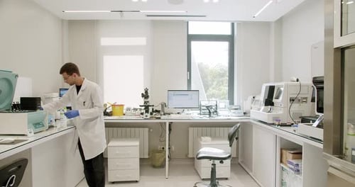 Scientist Working in a Modern Laboratory