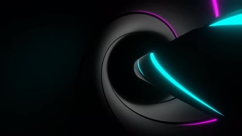 Cyan And Pink On Black Neon Glowing Spiral Descent Background Vj Loop In 4K