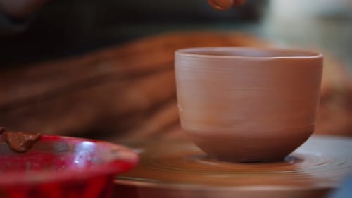 Working With Clay In Ceramic Workshop 04