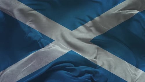 Realistic Waving Flag of Scotland Seamless Background Loop