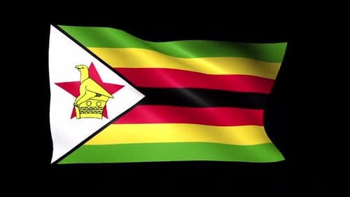 Zimbabwe National Flag Waving Seamlessly Looping Animation