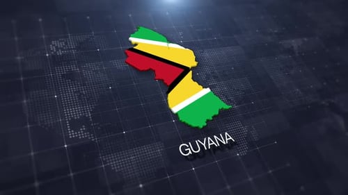 Guyana Map Flag Reveal for Digital Corporate Projects