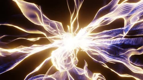 Bunter Schleier flattern oder Energie mit Plasma-Protuberanzen abstrakt pulsierender 3D-Renderer. VJ Loop