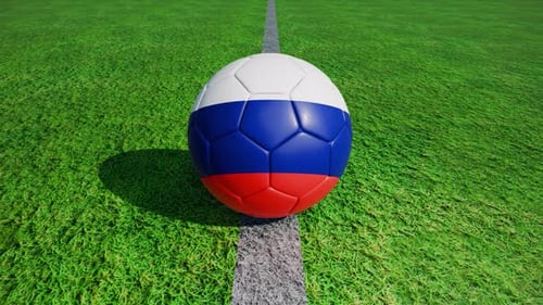 National Flag Soccer Ball Reveal on Green Grass Field