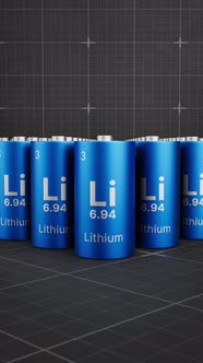 3D Animated Lithium Battery Cells Technology Grid, Backgrounds Motion ...