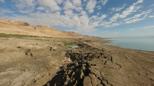 Aerial fpv video over the Dead Sea Israel
