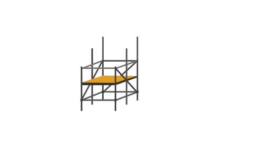 2D Flat Design Scaffolding Assembly Animation