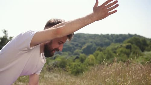 Young Man Outdoor Yoga Yoga Energy