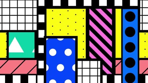 Dynamic Retro Geometric Patterns Abstract Background Animation