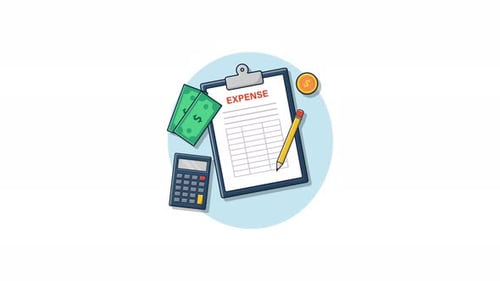 4k Monthly Expense Concept Animation Video