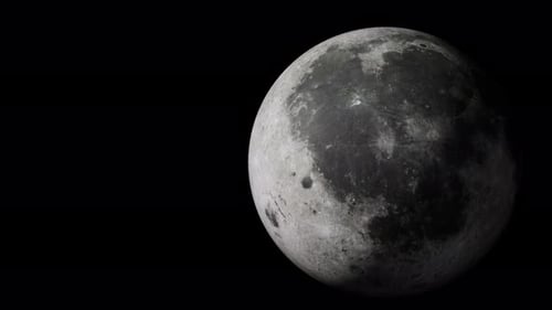 Earth satellite Moon with alpha channel overlay view from outer space 3d render. Solar system