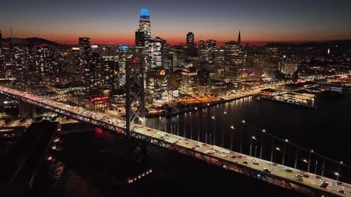 Sunset Skyline City at San Francisco in California United States.