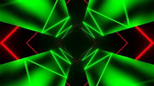 Green And Red Neon Light Moving Tunnel Background Vj Loop In 4K